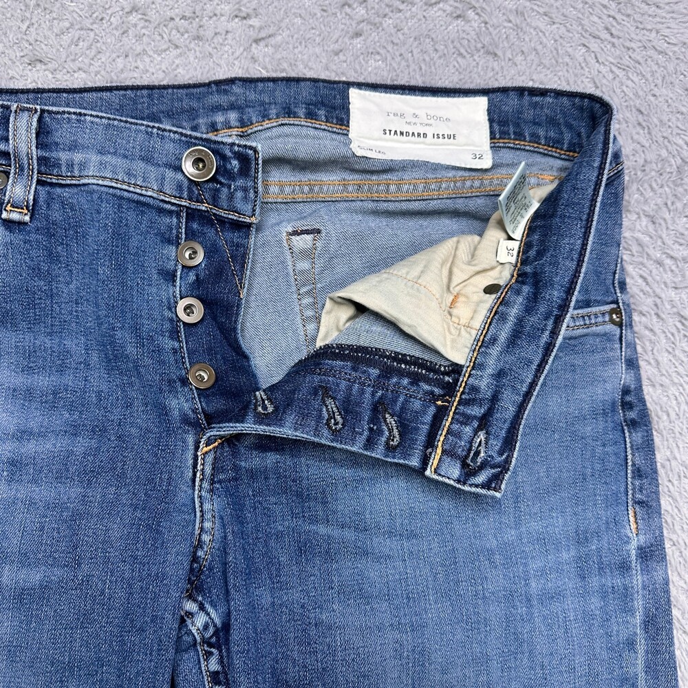 Rag & Bone Jeans Mens 32x33 Blue Standard Issue FIt 2 Slim Leg